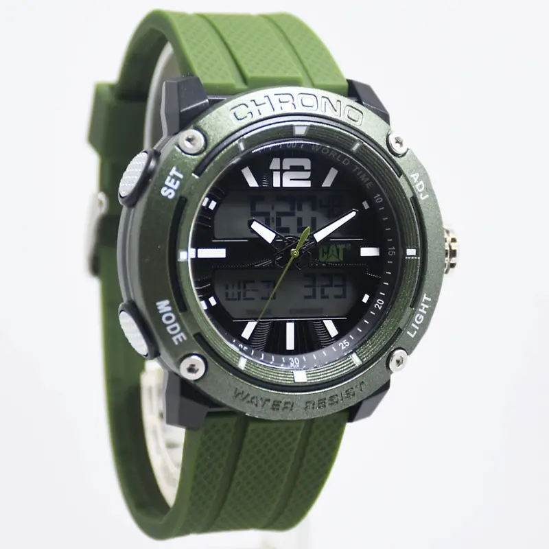 Caterpillar Consign Green Rubber Strap Men Watch Mf.145.23.133 2