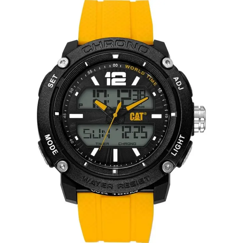 Caterpillar Consign Yellow Silicone Strap Men Watch Mf.145.27.111 1