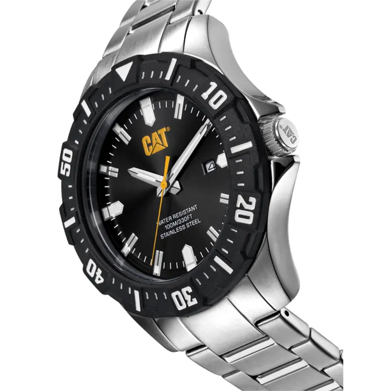 Caterpillar Moto Black Stainless Steel Strap Men Watch Pz.141.11.121 2