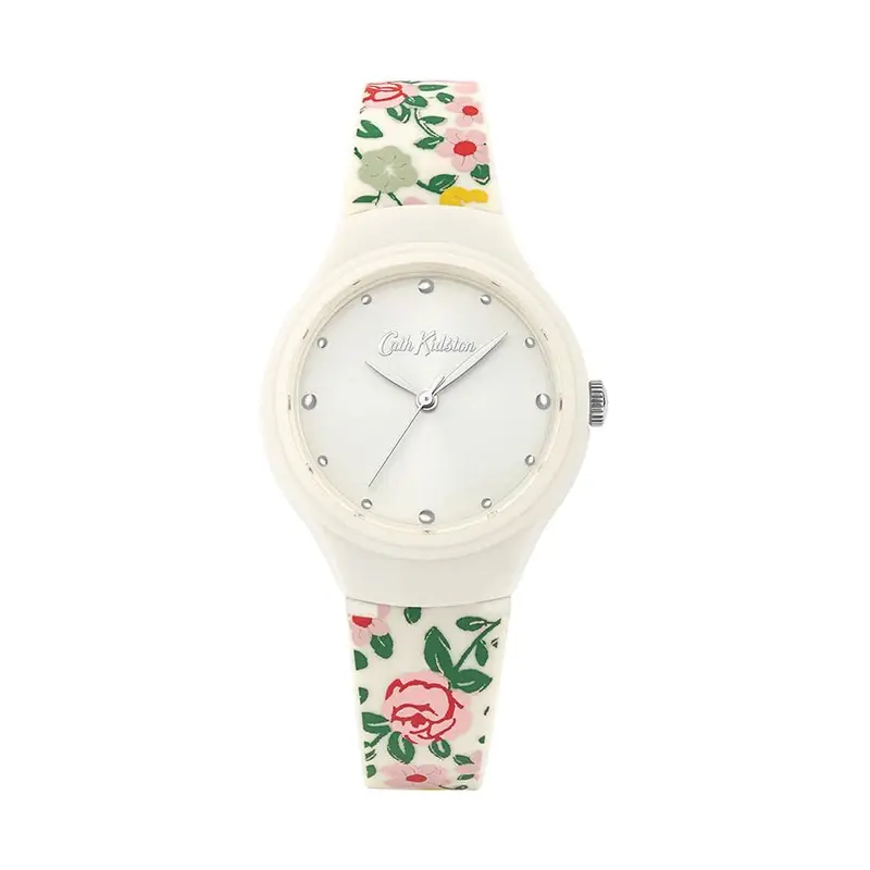 Cath Kidston Hedge Rose Cream Silicone Strap Ckl086w Women's Watch 1
