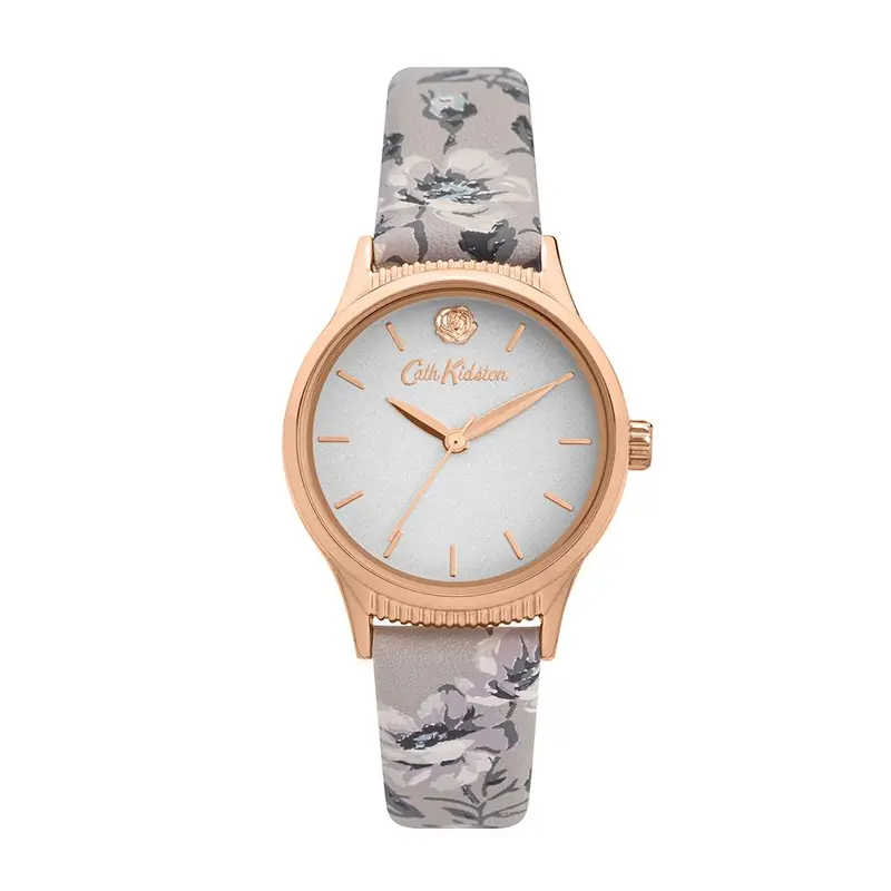 Cath Kidston Pembroke Rose Grey Printed Strap Alloy Ckl090e Women's Watch 1