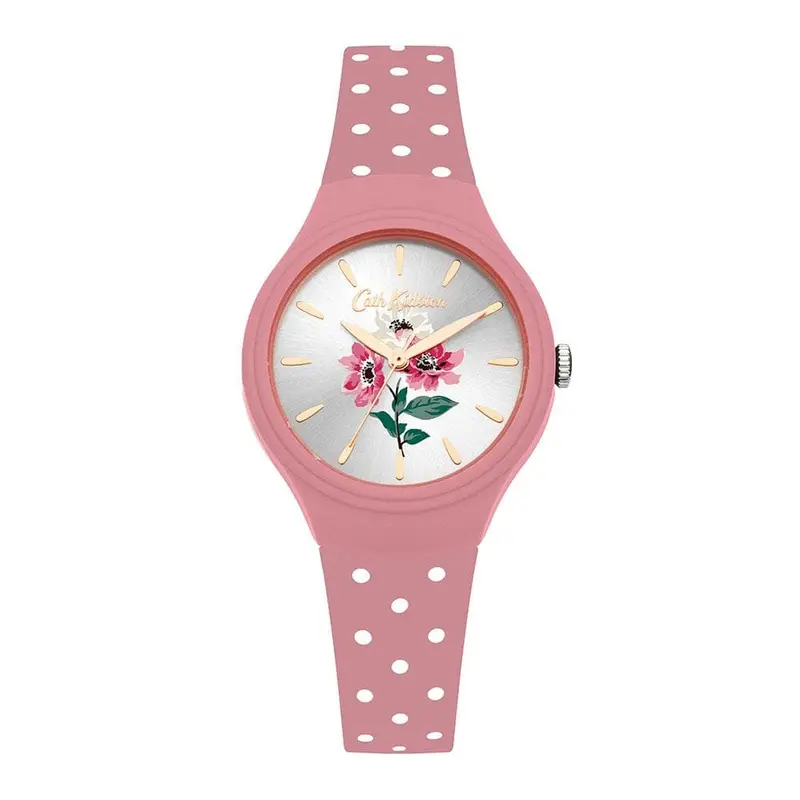 Cath Kidston Quartz Anemone Bouquet Pink Silicone Ckl066p Pink Ladies Watch 1