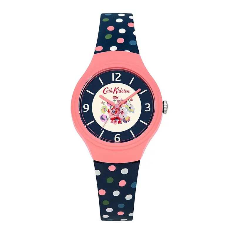 Cath Kidston Quartz Mallory Bunch Pink Plastic Ckl027up Dots Silicone Strap Ladies Watch 1