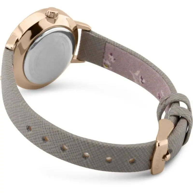 Cath Kidston Quartz Metallic Spot Rose Gold Alloy Ckl065erg Grey Leather Strap Ladies Watch 2