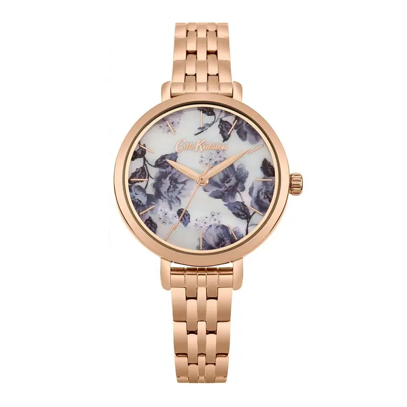 Cath Kidston Quartz Mid Wild Poppies Rose Gold Stainless Steel Ckl060rgm Ladies Watch 1