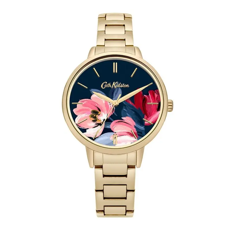 Cath Kidston Quartz Paintbox Flowers Gold Stainless Steel Ckl050gm Ladies Watch 1