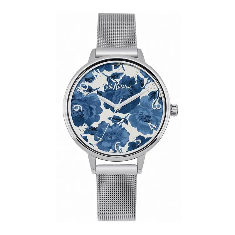 Cath Kidston Quartz Peony Blossom Silver Stainless Steel Ckl051sm Ladies Watch 1