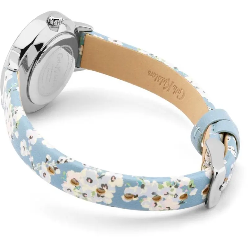 Cath Kidston Quartz Wellesley Blossom Silver Alloy Ckl046us Blue Pu Strap Ladies Watch 2