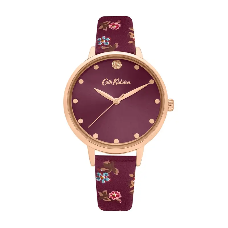 Cath Kidston Somerset Ditsy Palm Strap Alloy Ckl089r Women's Watch 1