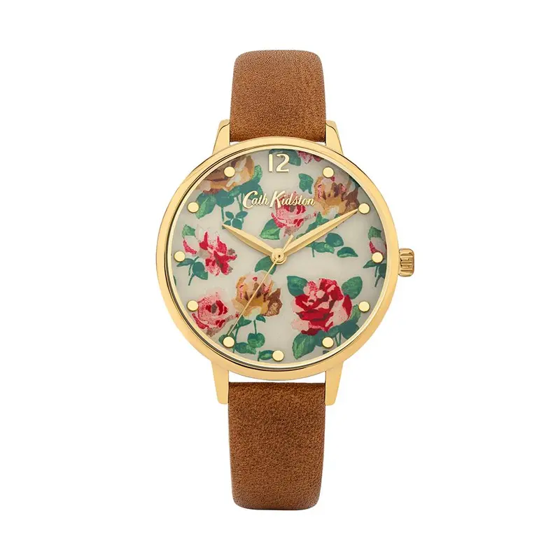 Cath Kidston Somerset Rose Tan Leather Strap Ckl083tg Women's Watch 1