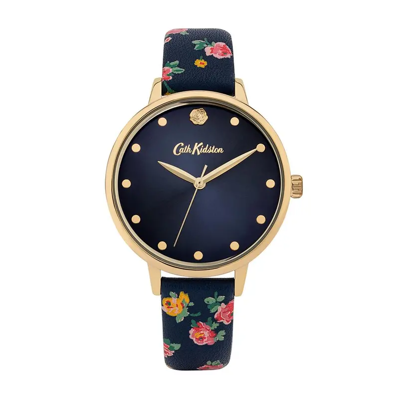 Cath Kidston Wimbourne Rose Navy Printed Strap Alloy Ckl089u Women's Watch 1