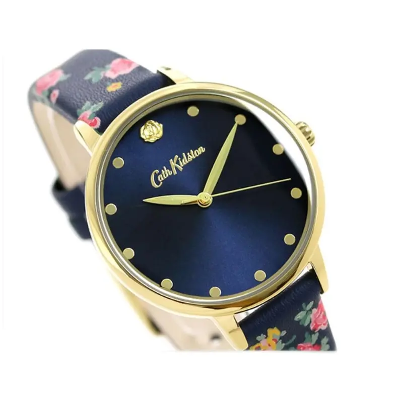 Cath Kidston Wimbourne Rose Navy Printed Strap Alloy Ckl089u Women's Watch 2