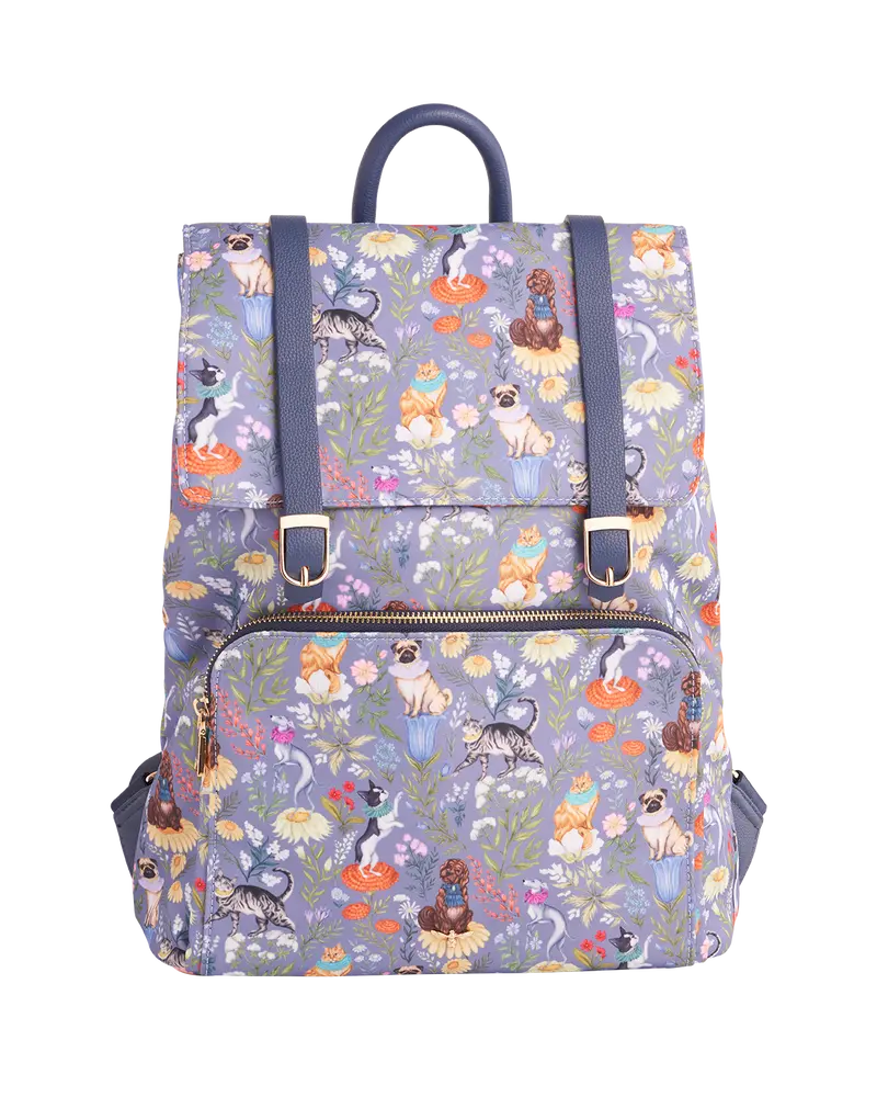 Catherine Rowe Pet Portraits Blue Medium Backpack 1