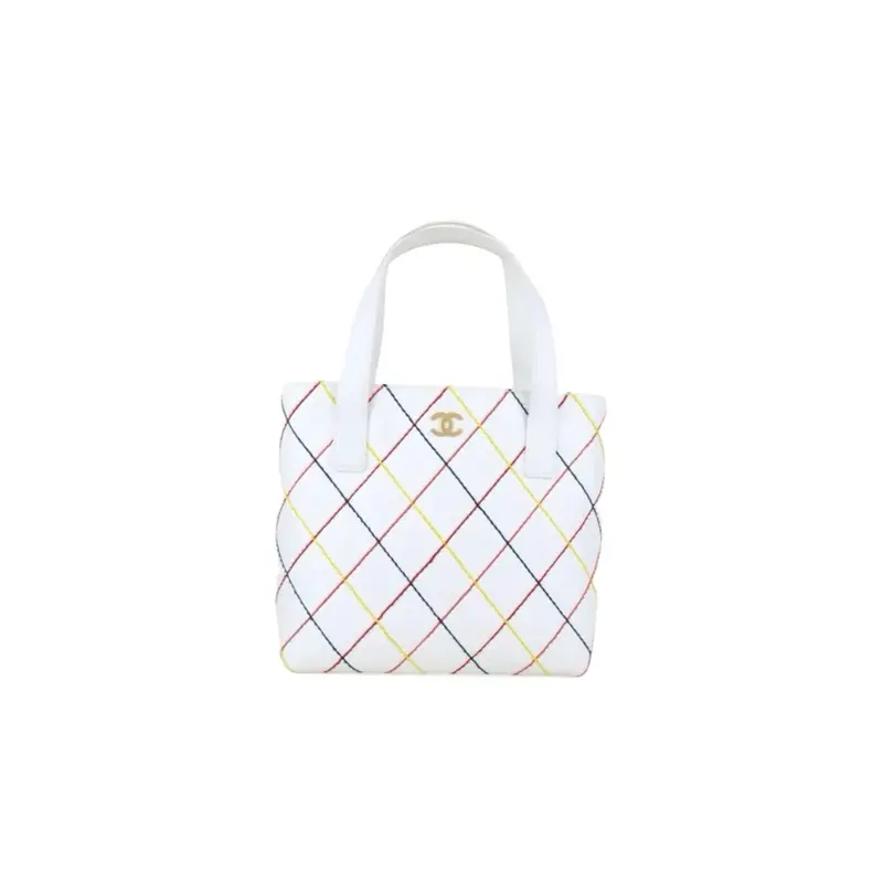 Chanel H25090813 Calf Leather Wild Ditch Hand Bag White Made In 2003～2004 (Good Condition) 1