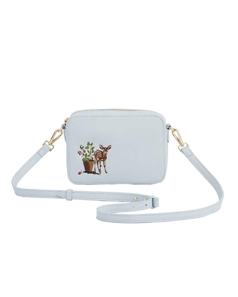 Charlotte Strawberry & Fawn Blue Embroidered Camera Bag 1