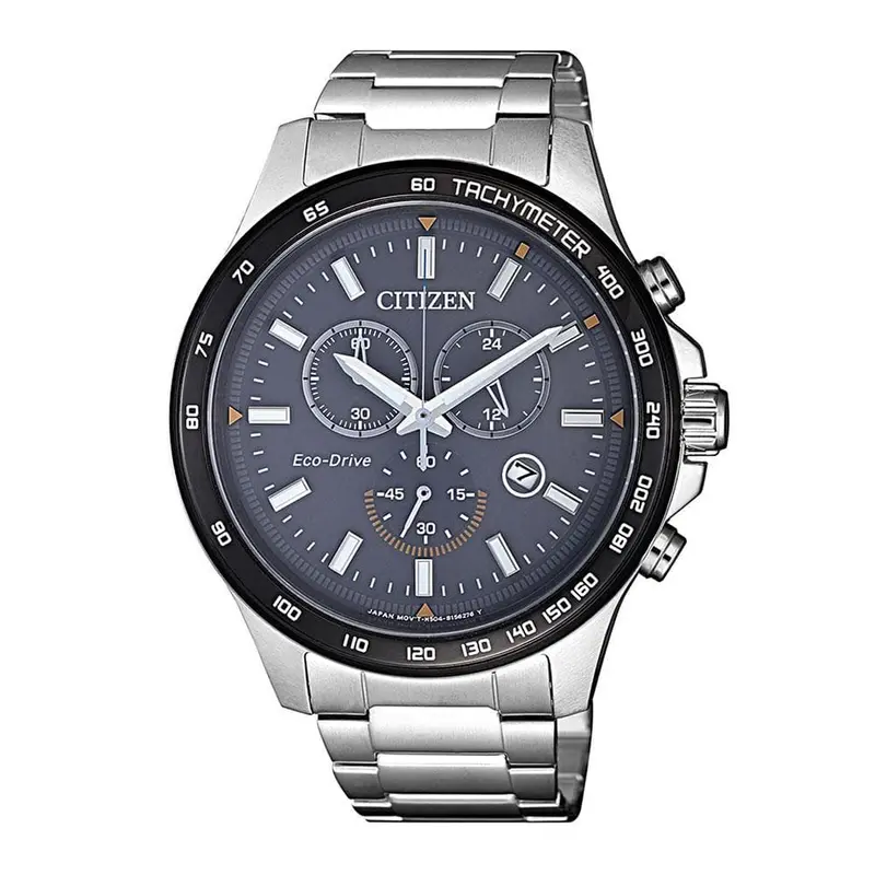 Citizen At2424-82H Eco-Drive Chronograph Silver Stainless Steel Men's Watch 1