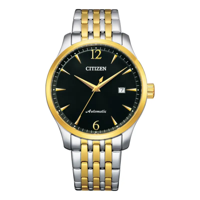 Citizen Automatic Black Dial Two-Tone Stainless Steel Strap Men Watch Nj0114-84E 1