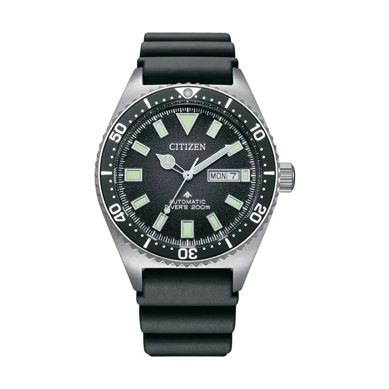 Citizen Automatic Black Polyurethane Strap Men Watch Ny0120-01E 1