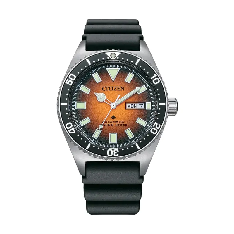 Citizen Automatic Black Polyurethane Strap Men Watch Ny0120-01Z 1