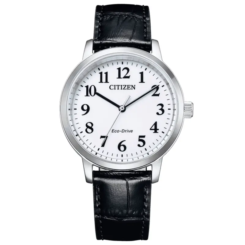 Citizen Bj6541-15A Collection Eco-Drive Solar Black Leather Strap Men's Watch 1
