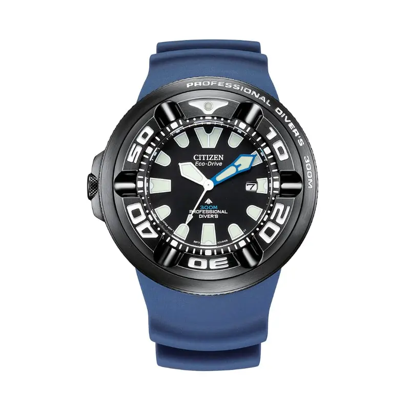 Citizen Black Dial Blue Polyurethane Strap Men Watch Bj8055-04E 1
