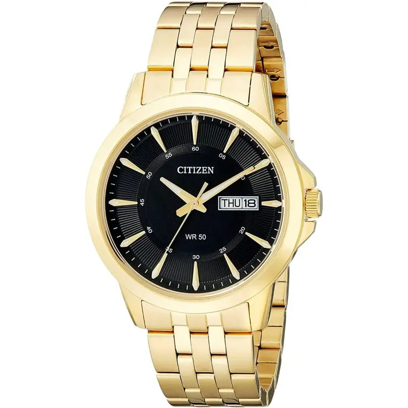 Citizen Black Dial Gold Stainless Steel Strap Men Watch Bf2013-56E 1