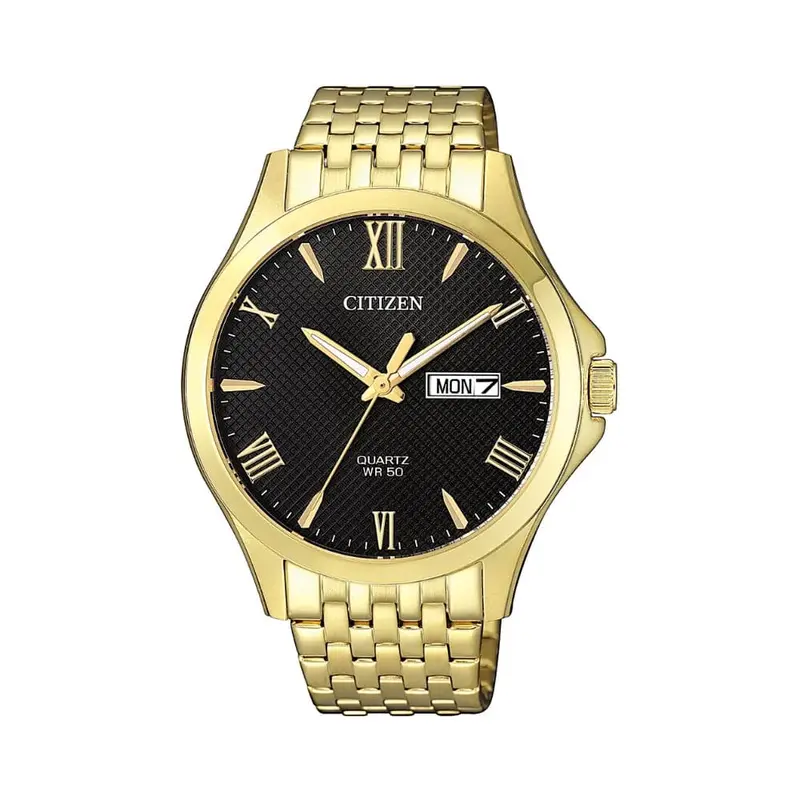 Citizen Black Dial Gold Stainless Steel Strap Men Watch Bf2022-55H 1