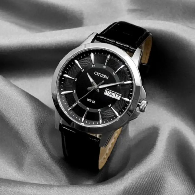 Citizen Black Dial Leather Strap Men Watch Bf2011-01E 1