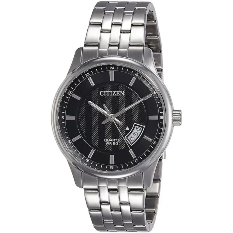 Citizen Black Dial Silver Stainless Steel Strap Men Watch Bi1050-81E 1