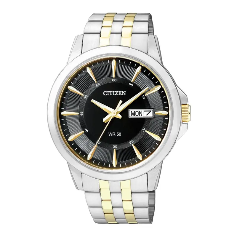 Citizen Black Dial Two-Tone Stainless Steel Strap Men Watch Bf2018-52E 1