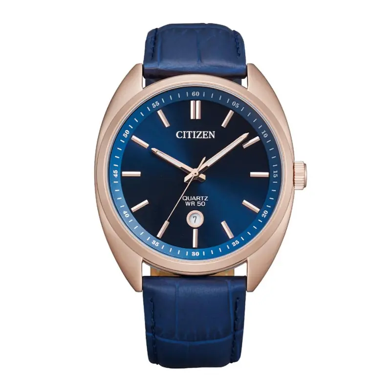Citizen Blue Dial And Leather Strap Men Watch Bi5093-01L 1