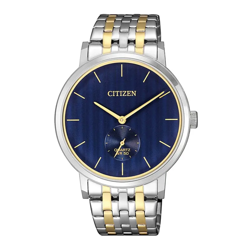 Citizen Blue Dial Two-Tone Stainless Steel Strap Men Watch Be9174-55L 1