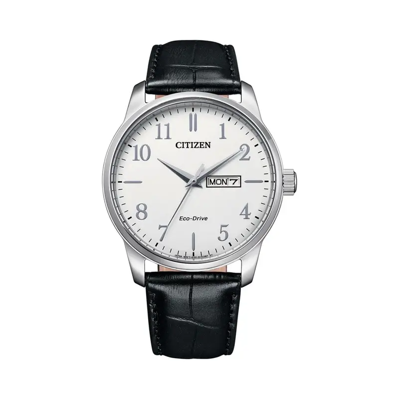 Citizen Bm8550-14A Collection Eco-Drive Stainless Steel Black Leather Strap Men's Watch 1