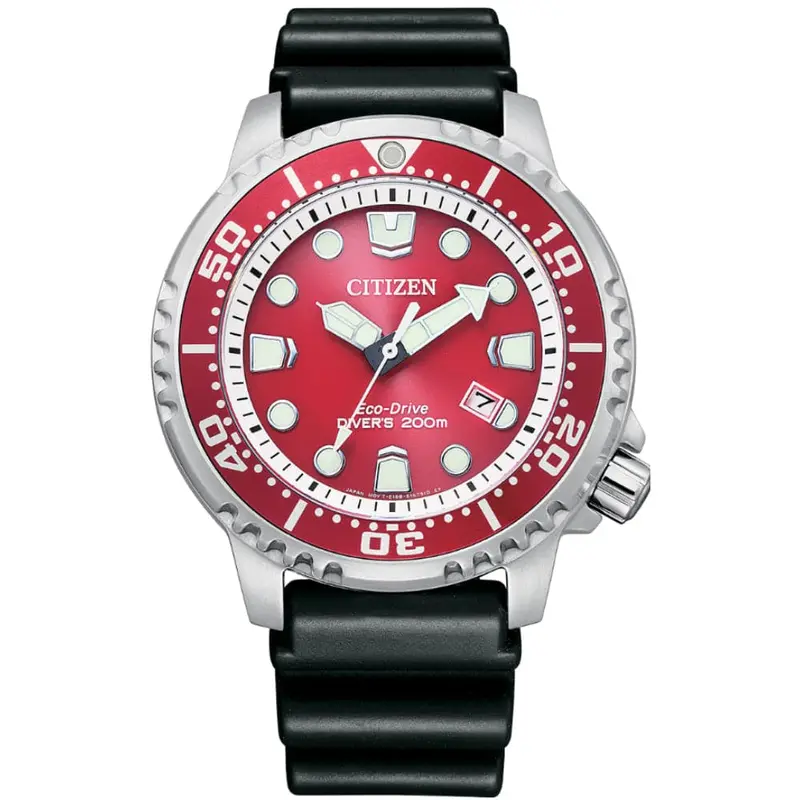 Citizen Bn0159-15X Red Dial Polyurethane Black Strap Men's Watch 1