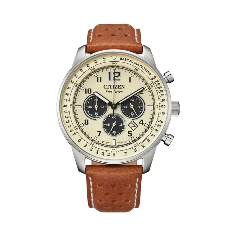Citizen Ca4500-16X Eco-Drive Brown Leather Men's Watch 1