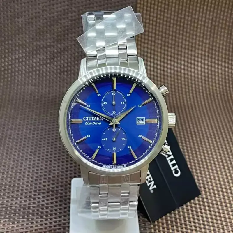 Citizen Ca7060-88L Eco-Drive Chronograph Blue Dial Stainless Steel Strap Men's Watch 2
