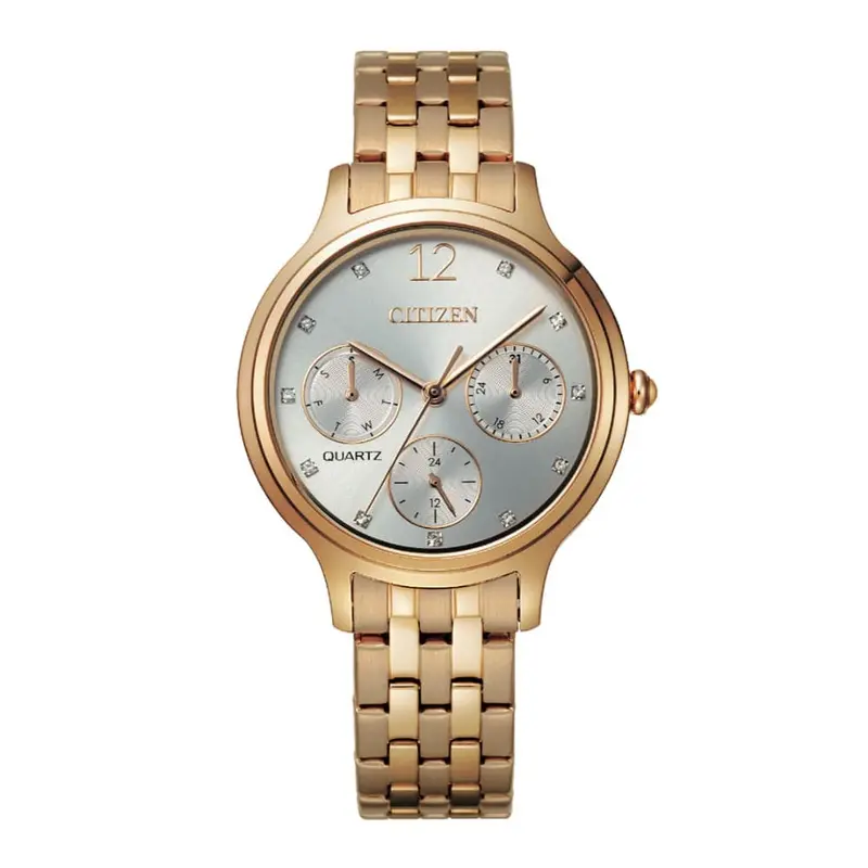 Citizen Chic Chronograph Rose Gold Stainless Steel Strap Women Watch Ed8183-54A 1