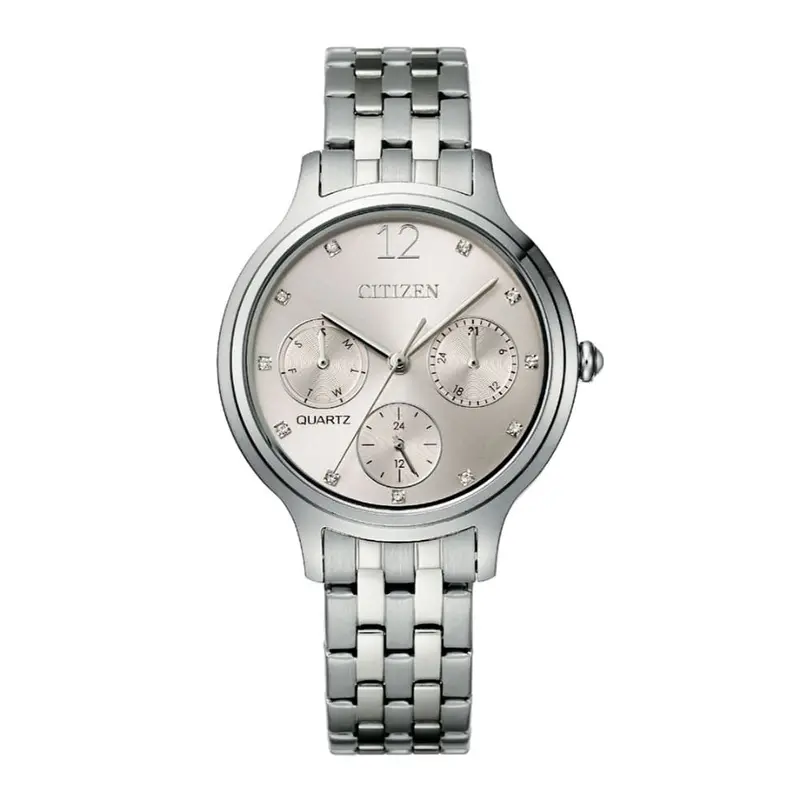 Citizen Chic Chronograph Silver Stainless Steel Strap Women Watch Ed8180-52X 1