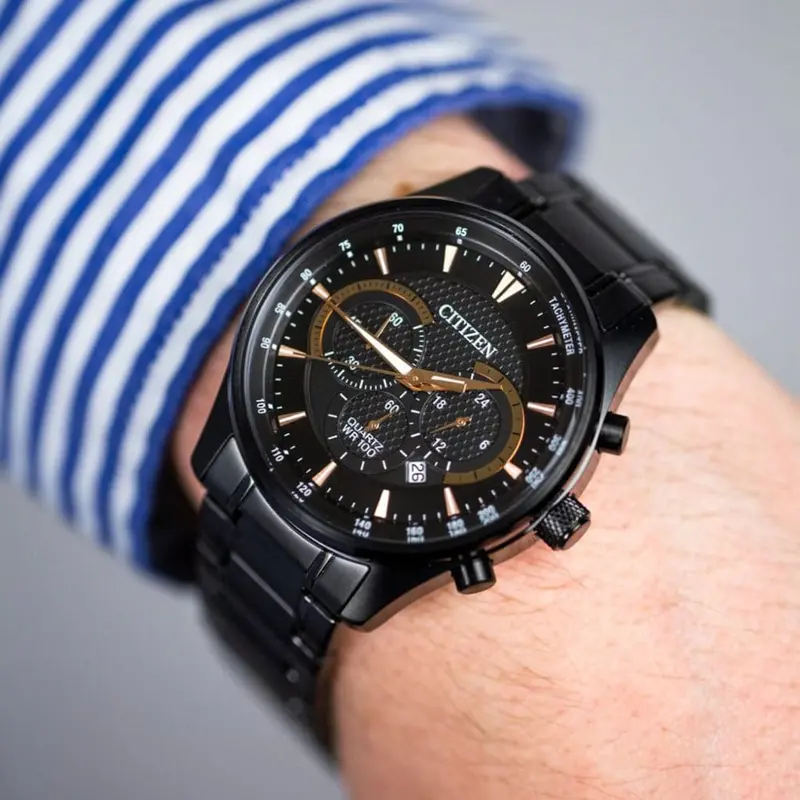 Citizen Chronograph Black Dial Stainless Steel Strap Men Watch An8195-58E 2