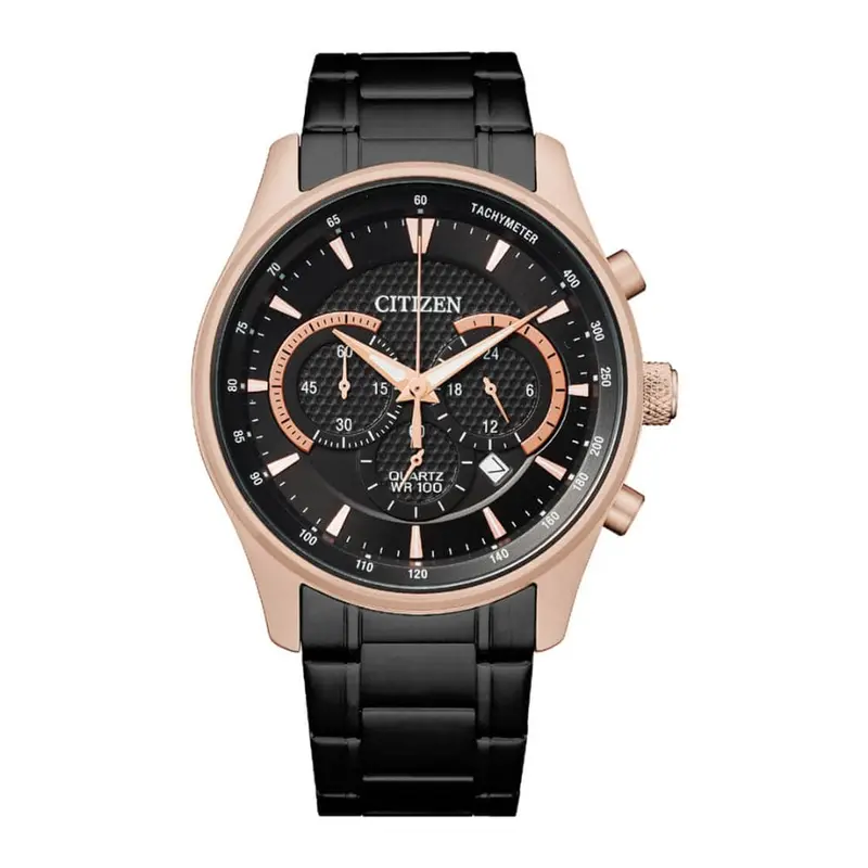 Citizen Chronograph Black Dial Stainless Steel Strap Men Watch An8196-55E 1