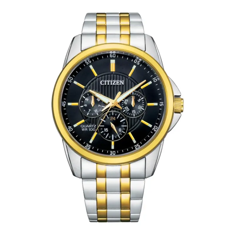 Citizen Chronograph Black Dial Two-Tone Stainless Steel Strap Men Watch Ag8348-56E 1