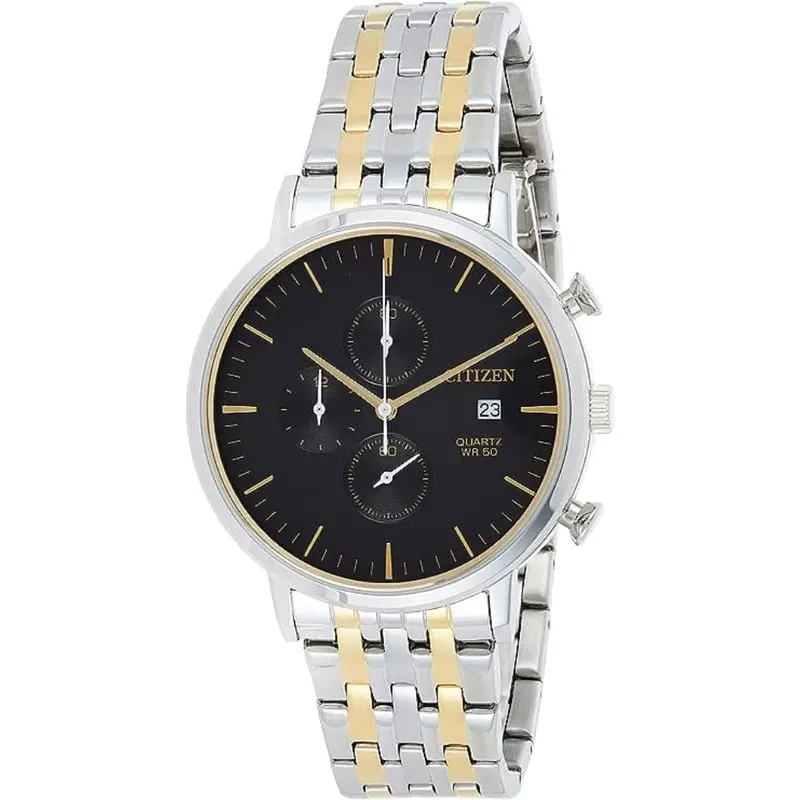Citizen Chronograph Black Dial Two-Tone Stainless Steel Strap Men Watch An3614-54E 1