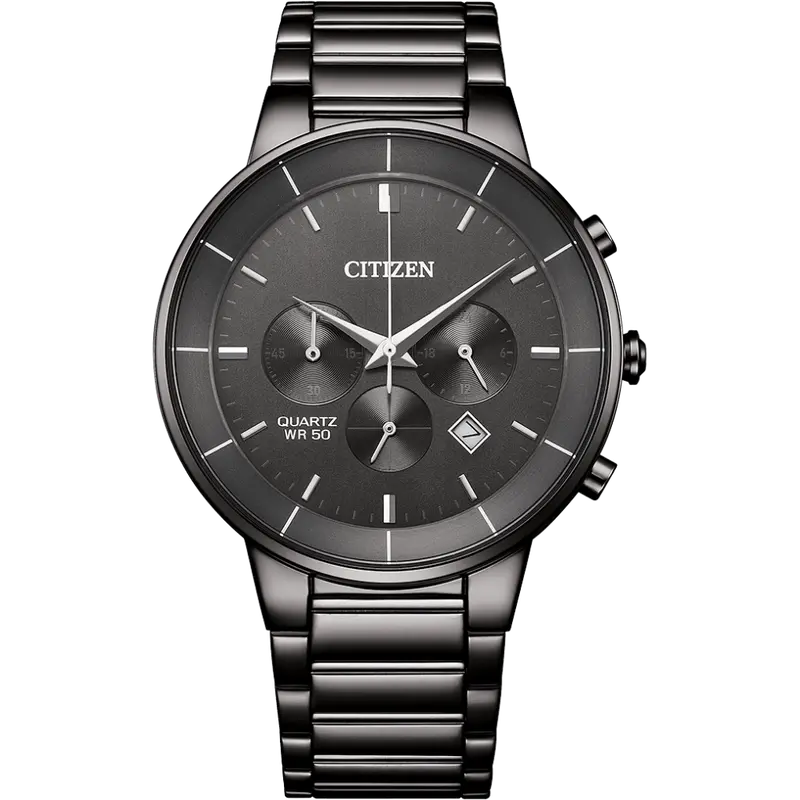 Citizen Chronograph Black Stainless Steel Strap Men Watch An8227-53H 1