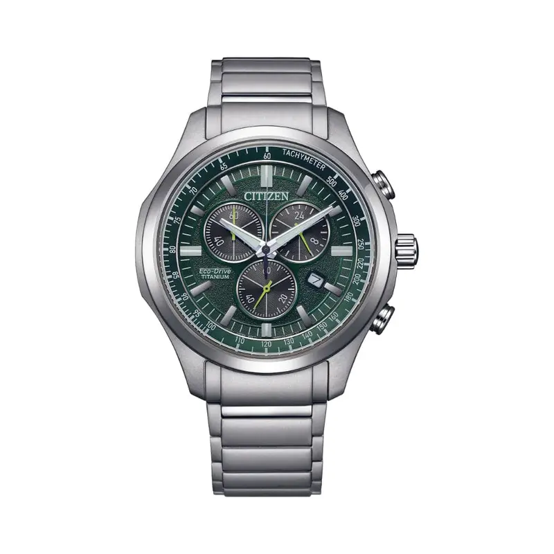 Citizen Chronograph Eco-Drive Green Dial Men's Watch At2530-85X 1