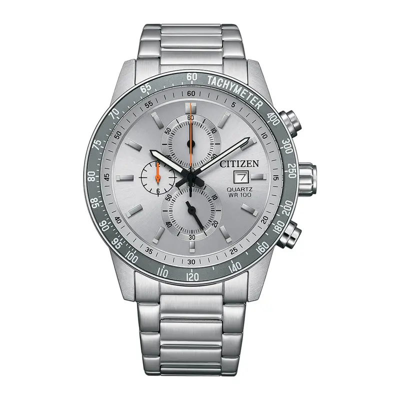 Citizen Chronograph Silver Stainless Steel Strap Men Watch An3688-58H 1