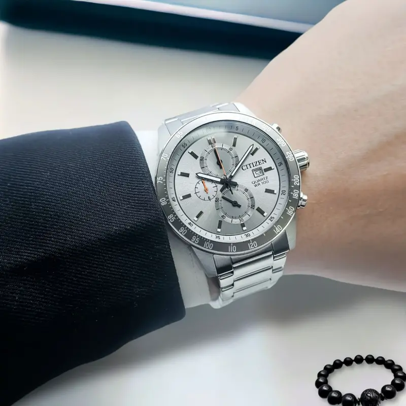 Citizen Chronograph Silver Stainless Steel Strap Men Watch An3688-58H 2