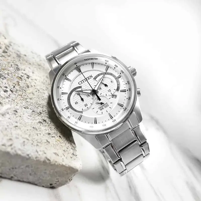 Citizen Chronograph Silver Stainless Steel Strap Men Watch An8190-51A 1