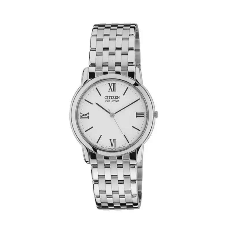 Citizen Eco-Drive Ar0015-68A White Dial Stainless Steel Bracelet Strap Men's Watch 1