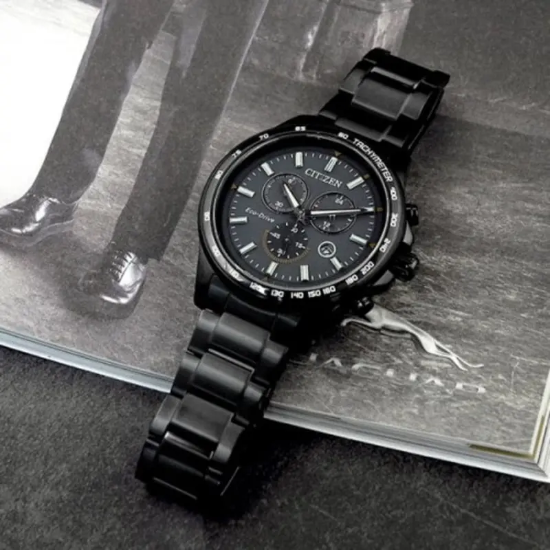 Citizen Eco-Drive At2425-80H Black Stainless Steel Men's Watch 1