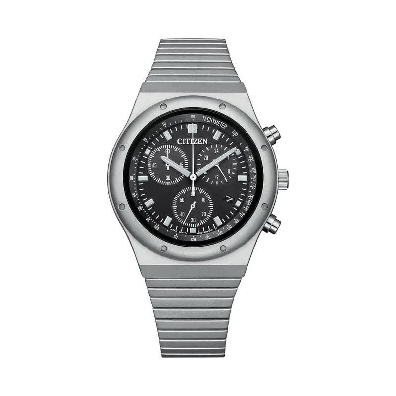 Citizen Eco-Drive Black Dial Silver Stainless Steel Strap Men Watch At2540-57E 1